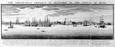 Die Nordwestansicht von Deptford, in der Grafschaft Kent, 1739 von Nathaniel and Samuel Buck